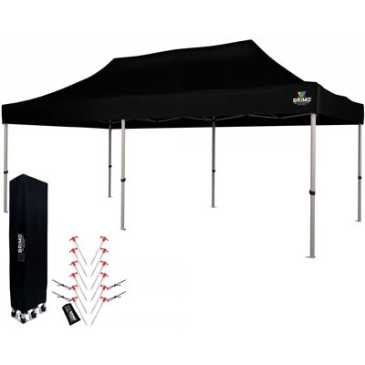 BRIMO Nůžkový stan 3x6 m ALU bez stěn - Hliníkový rám, Vodotěsný - bez stěn - Černá 70% polyester, 30% PVC BRIMO Nůžkový stan 3x6 m ALU bez stěn - Hliníkový rám, Vodotěsný - bez stěn - Černá 70% polyester, 30% PVC