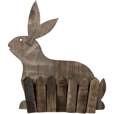 Clayre & Eef Hnědý dřevěný držák na květiny v motivu králíka – 31x12x36 cm Clayre & Eef Hnědý dřevěný držák na květiny v motivu králíka – 31x12x36 cm