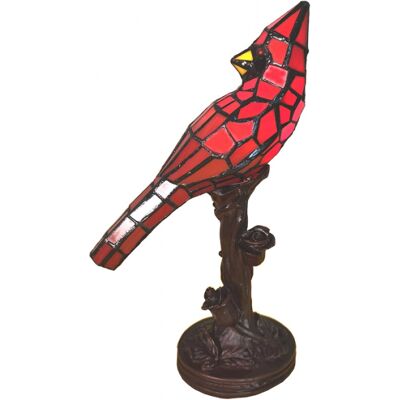 LumiLamp Tiffany Vogel Stolní lampa - Tiffany styl skleněné vázané v červené barvě LumiLamp Tiffany Vogel Stolní lampa - Tiffany styl skleněné vázané v červené barvě