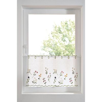 bonprix Vitrážková záclona s květinovou výšivkou - unisex - v/š: 60/145 cm bonprix Vitrážková záclona s květinovou výšivkou - unisex - v/š: 60/145 cm