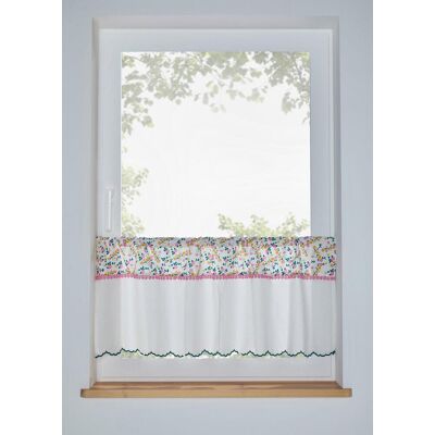 bonprix Vitrážková záclona s krajkou, z organické bavlny - unisex - v/š: 30/85 cm bonprix Vitrážková záclona s krajkou, z organické bavlny - unisex - v/š: 30/85 cm