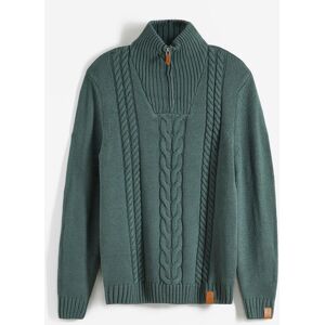 bonprix Svetr s límcem na zip a copánkovým vzorem, ze silnější pleteniny - Muž - 60/62 (XXL) bonprix Svetr s límcem na zip a copánkovým vzorem, ze silnější pleteniny - Muž - 60/62 (XXL)