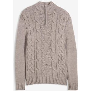 bonprix Svetr s límečkem na zip a copánkovým vzorem - Muž - 48/50 (M) bonprix Svetr s límečkem na zip a copánkovým vzorem - Muž - 48/50 (M)