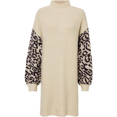 bonprix Pletené oversized šaty s leopardím vzorem - Žena - 36/38 (S) bonprix Pletené oversized šaty s leopardím vzorem - Žena - 36/38 (S)