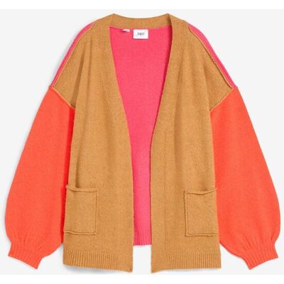bonprix Oversized pletený kabátek ve vzhledu Color Blocking - Žena - 56/58 (3XL) bonprix Oversized pletený kabátek ve vzhledu Color Blocking - Žena - 56/58 (3XL)