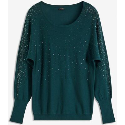 bonprix Svetr z jemné pleteniny, se štrasovou aplikací - Žena - 48/50 (XL) bonprix Svetr z jemné pleteniny, se štrasovou aplikací - Žena - 48/50 (XL)