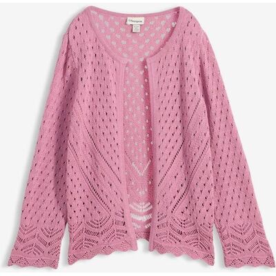 bonprix Ažurový pletený kabátek z čisté bavlny - Žena - 48/50 (XL) bonprix Ažurový pletený kabátek z čisté bavlny - Žena - 48/50 (XL)