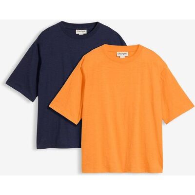 bonprix Boxy triko z žíhané příze z čisté organické bavlny (2 ks v balení) - Žena - 48/50 (XL) bonprix Boxy triko z žíhané příze z čisté organické bavlny (2 ks v balení) - Žena - 48/50 (XL)