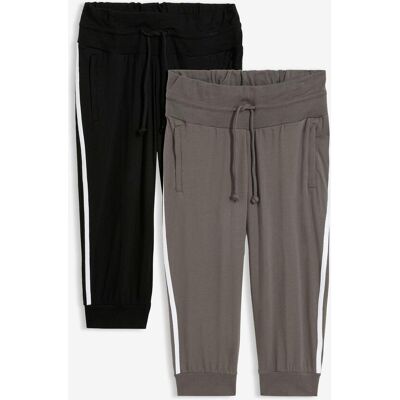 bonprix Joggingové kalhoty z bavlny, capri délka (2 ks v balení) - Žena - 52/54 (XXL) bonprix Joggingové kalhoty z bavlny, capri délka (2 ks v balení) - Žena - 52/54 (XXL)