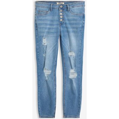 bonprix Zkrácené džíny Skinny Destroyed - Žena - 46 bonprix Zkrácené džíny Skinny Destroyed - Žena - 46