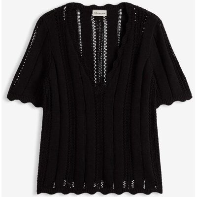 bonprix Pletené tričko s hlubokým výstřihem - Žena - 48/50 (XL) bonprix Pletené tričko s hlubokým výstřihem - Žena - 48/50 (XL)