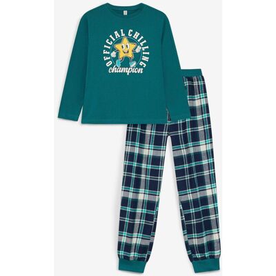 bonprix Dětské pyžamo s flanelovými kalhotami z měkké bavlny (2dílná souprava) - unisex - 140/146 bonprix Dětské pyžamo s flanelovými kalhotami z měkké bavlny (2dílná souprava) - unisex - 140/146