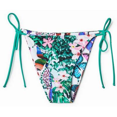 Desigual, Květinové bikiny kalhotky, Zelená, S Desigual, Květinové bikiny kalhotky, Zelená, S