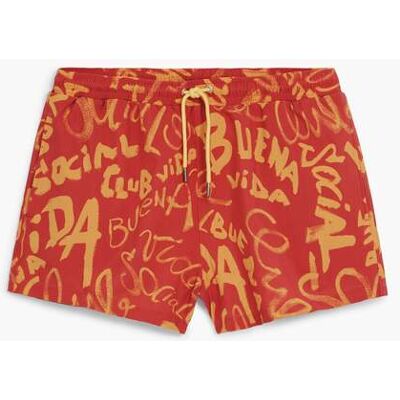 Desigual, Plavky s nápisy, Bavlna, OranžOvá, XL Desigual, Plavky s nápisy, Bavlna, OranžOvá, XL