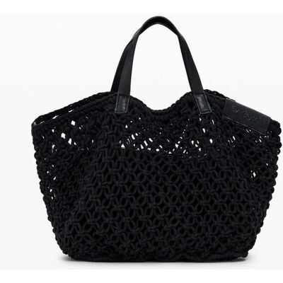Desigual, Velká háčkovaná shopper taška, DáMske, ČErná, U Desigual, Velká háčkovaná shopper taška, DáMske, ČErná, U
