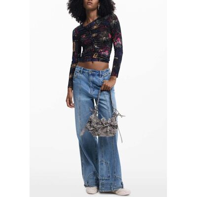 Desigual, Malá kabelka s motýlími aplikacemi, DáMske, Polyurethane, ČErná, U Desigual, Malá kabelka s motýlími aplikacemi, DáMske, Polyurethane, ČErná, U
