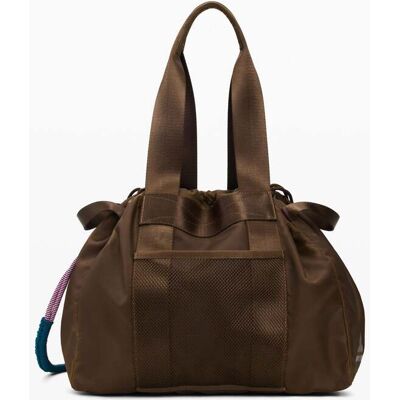 Desigual, Velká shopper kabelka z nylonu, DáMske, Polyamid, HněDá, U Desigual, Velká shopper kabelka z nylonu, DáMske, Polyamid, HněDá, U