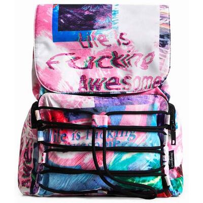 Desigual, Velký batoh s vizuálními efekty, Polyester, ČErvená, U Desigual, Velký batoh s vizuálními efekty, Polyester, ČErvená, U