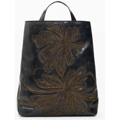 Desigual, malý batoh s výšivkami, DáMske, Polyurethane, HněDá, U Desigual, malý batoh s výšivkami, DáMske, Polyurethane, HněDá, U