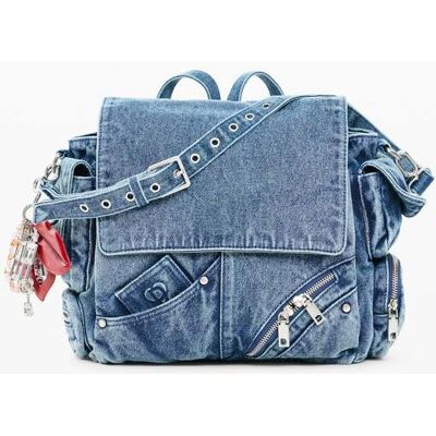 Desigual, Mini batoh, Bavlna, Modrá, U Desigual, Mini batoh, Bavlna, Modrá, U