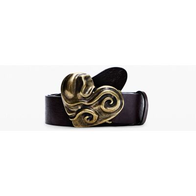 Desigual, KOŽENÝ OPASEK SRDCE, Cow Leather, 90 Desigual, KOŽENÝ OPASEK SRDCE, Cow Leather, 90