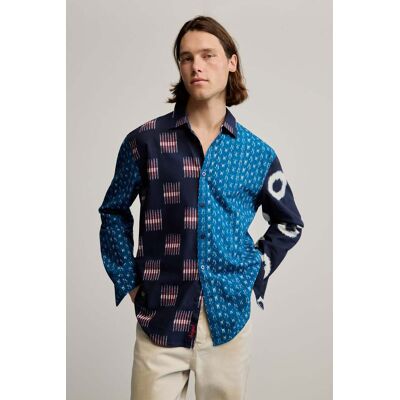 Desigual, patch vzorovaná košile, PáNské, Bavlna, Modrá, M Desigual, patch vzorovaná košile, PáNské, Bavlna, Modrá, M