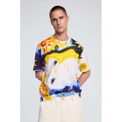 Desigual, Potiskané tričko s motivem vesmíru, PáNské, Bavlna, Modrá, XS Desigual, Potiskané tričko s motivem vesmíru, PáNské, Bavlna, Modrá, XS