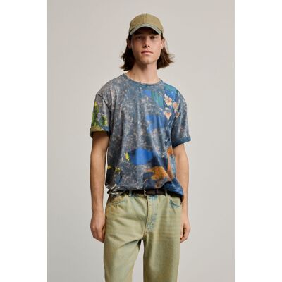 Desigual, Arty potištěné tričko, PáNské, Bavlna, Modrá, S Desigual, Arty potištěné tričko, PáNské, Bavlna, Modrá, S