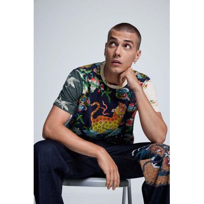 Desigual, Potiskané tričko, PáNské, Bavlna, ČErná, L Desigual, Potiskané tričko, PáNské, Bavlna, ČErná, L