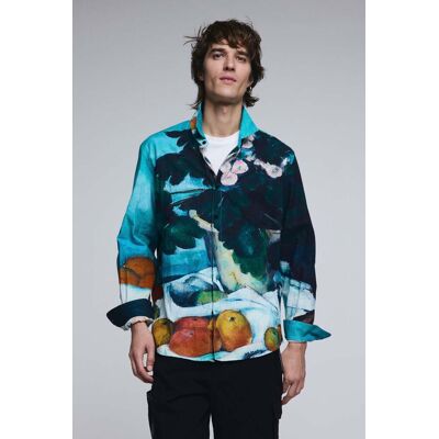Desigual, Košile s kostkovaným zátiším, PáNské, Bavlna, Modrá, M Desigual, Košile s kostkovaným zátiším, PáNské, Bavlna, Modrá, M
