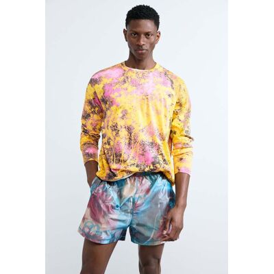 Desigual, Vyšívané potištěné tričko, PáNské, Bavlna, ŽLutá, XXL Desigual, Vyšívané potištěné tričko, PáNské, Bavlna, ŽLutá, XXL