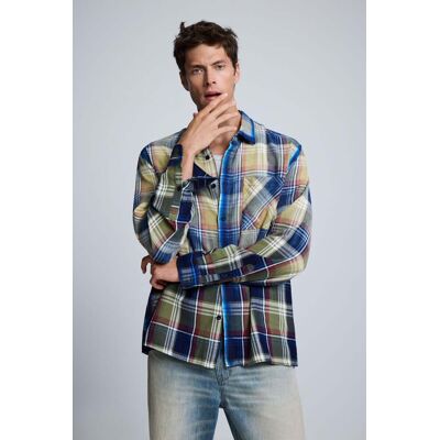 Desigual, kostkovaná košile se sprejem, PáNské, Bavlna, Zelená, M Desigual, kostkovaná košile se sprejem, PáNské, Bavlna, Zelená, M