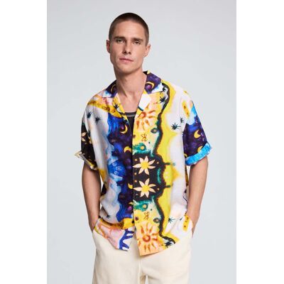 Desigual, Košile s potiskem vesmíru, PáNské, Bavlna, BíLá, XL Desigual, Košile s potiskem vesmíru, PáNské, Bavlna, BíLá, XL