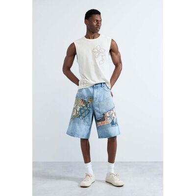 Desigual, džínové bermudy s nášivkami, PáNské, Bavlna, Modrá, 28 Desigual, džínové bermudy s nášivkami, PáNské, Bavlna, Modrá, 28