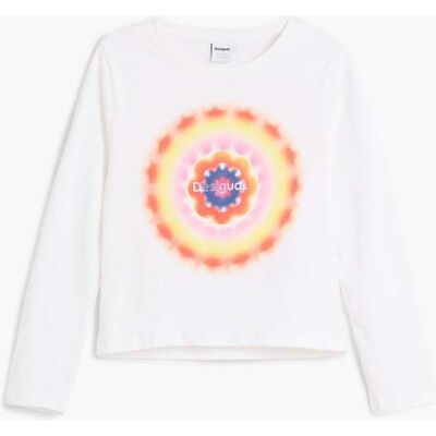 Desigual, Camiseta mandala, Bavlna, BíLá, 3/4 Desigual, Camiseta mandala, Bavlna, BíLá, 3/4