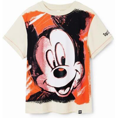 Desigual, Mickey Mouse T-shirt, Bavlna, BíLá, 3/4 Desigual, Mickey Mouse T-shirt, Bavlna, BíLá, 3/4