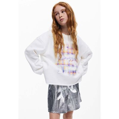 Desigual, Mikina s výšivkou Desigual, DěTi, Bavlna, BíLá, 7/8 Desigual, Mikina s výšivkou Desigual, DěTi, Bavlna, BíLá, 7/8