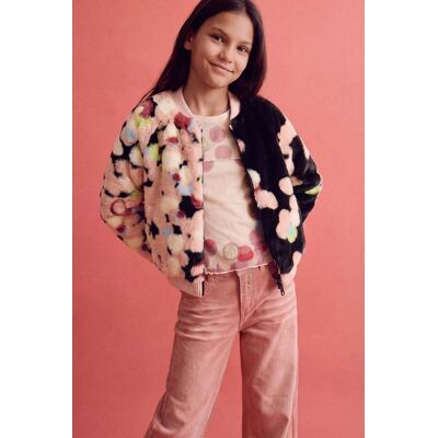 Desigual, dívčí bomber bunda s květinovým vzorem, Polyester, ČErná, 4 Desigual, dívčí bomber bunda s květinovým vzorem, Polyester, ČErná, 4