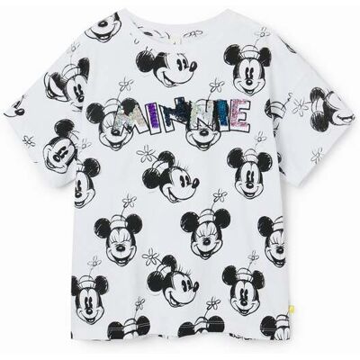 Desigual, Reversible sequinned Minnie Mouse T-shirt, Bavlna, BíLá, 3/4 Desigual, Reversible sequinned Minnie Mouse T-shirt, Bavlna, BíLá, 3/4
