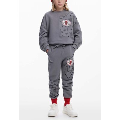 Desigual, Jogger kalhoty Spiderman, Bavlna, ČErná, 3/4 Desigual, Jogger kalhoty Spiderman, Bavlna, ČErná, 3/4