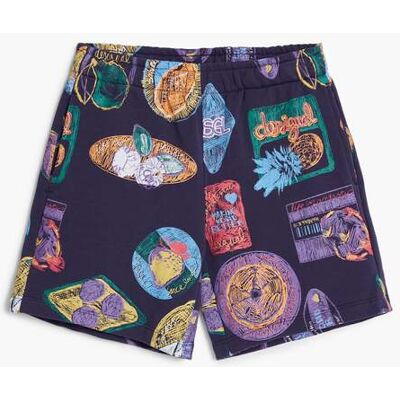 Desigual, Krátké kalhoty s potisky, Bavlna, Modrá, 9/10 Desigual, Krátké kalhoty s potisky, Bavlna, Modrá, 9/10