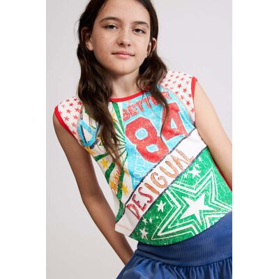 Desigual, Vícebarevné potištěné tričko, DěTi, Bavlna, 9/10 Desigual, Vícebarevné potištěné tričko, DěTi, Bavlna, 9/10