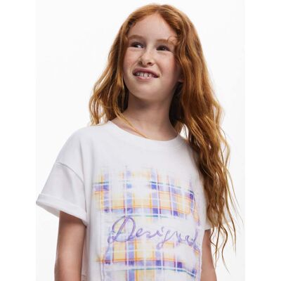 Desigual, Krátké kostkované tričko, DěTi, Bavlna, BíLá, 9/10 Desigual, Krátké kostkované tričko, DěTi, Bavlna, BíLá, 9/10