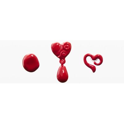 Desigual, červené srdcové náušnice Zalio, ČErvená, U Desigual, červené srdcové náušnice Zalio, ČErvená, U