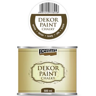 Křídová a dekorační barva PENTART 500 ml BÍLÁ Křídová a dekorační barva PENTART 500 ml BÍLÁ