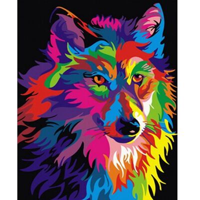 Vyšívání křížkové sada - Vlk Pop Art 32 x 40 cm Vyšívání křížkové sada - Vlk Pop Art 32 x 40 cm