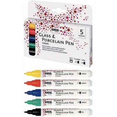 Sada 5 fixů na porcelán a sklo KREUL Sada 5 fixů na porcelán a sklo KREUL