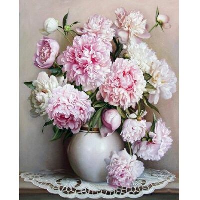 Figured ART - VÁZA S PIVOŇKAMI - 40x50 cm - art kit Figured ART - VÁZA S PIVOŇKAMI - 40x50 cm - art kit