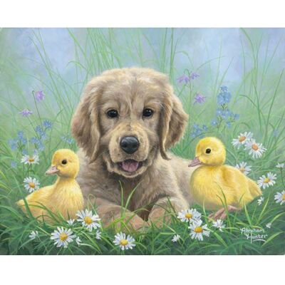ART Malování podle čísel - LABRADOR A KUŘÁTKA bez rámu 40 x 50 cm ART Malování podle čísel - LABRADOR A KUŘÁTKA bez rámu 40 x 50 cm