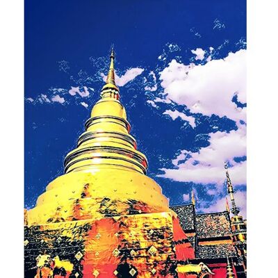ART Diamantové malování - CHRÁM CHIANGMAI V THAJSKU bez rámu 40 x 50 cm ART Diamantové malování - CHRÁM CHIANGMAI V THAJSKU bez rámu 40 x 50 cm